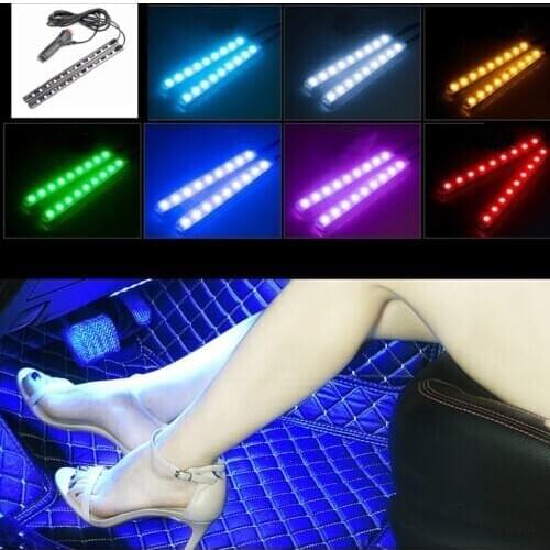 2pcs Car LED Foot Iamp Floor lamp Decorative lamp for Ford Focus Fusion Escort Kuga Ecosport Fiesta Falcon EDGE/Explorer/EXPEDIT