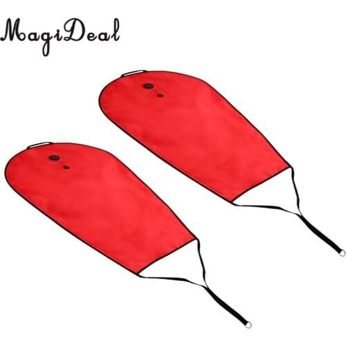 2Pcs Safety 125lbs Dive Salvage Lift Bag & Over Pressure Valve, Strap, D Ring for Scuba Diving Underwater Recovery Treasure Find