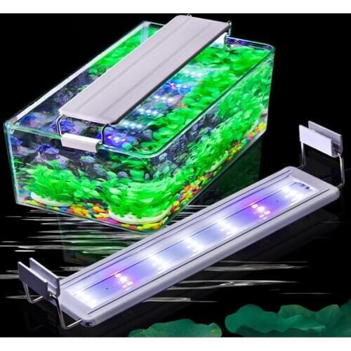 20-60CM Aquarium Fish Tank Light Clamp Clip Flexible White & Blue Lighting Lamp.Super Crystal led aquarium light, Clip on led