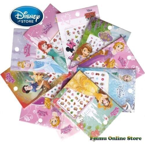 5Pcs/Set Disney Princess Girl Nail Stickers Frozen 2 Elsa Anna Make-Up Toys Sophia Mickey Minnie Kids Cartoon Dolls Sticker Toy