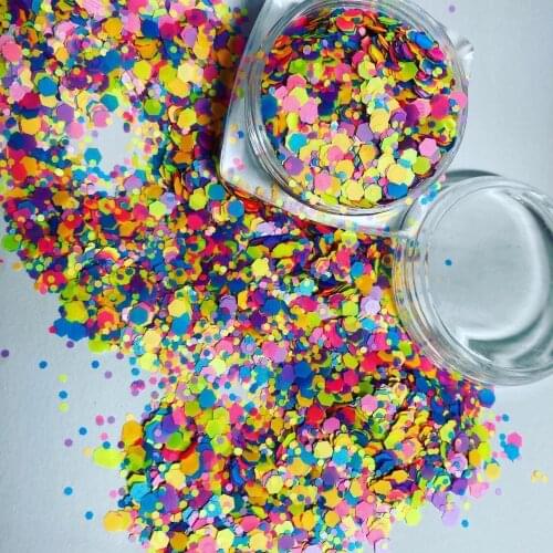 50g/bag Ultraviolet-reactive "Neon"Nail Art Sequins Glitter Holographic Shiny Ultra-thin Luminous 3D Nail Glitter Flakes