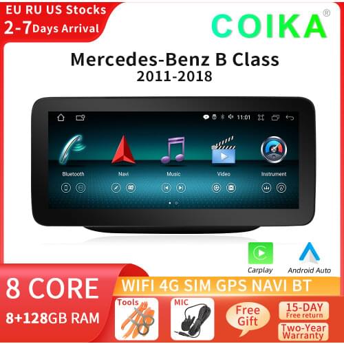 Android 10 System Car Radio Tabblet For Mercedes W246 2011-2018 WIFI 2+32GB RAM BT Carplay Auto GPS Navi Multimedia Player