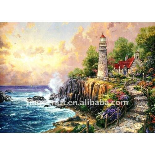 Free shipping famous art fabric picture,Light-of-peace,beautiful landscape picture