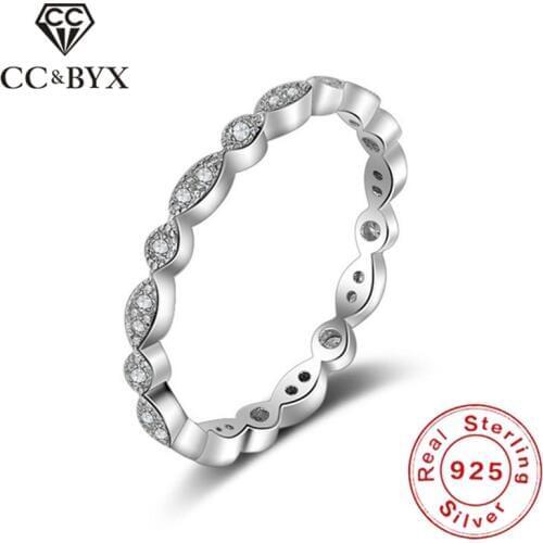 CC Romantic Wedding Rings For Women Engagement Bridal Ladies Jewelry sterling-silver-jewelry S925 Anillos Mujer Bijouterie CC828