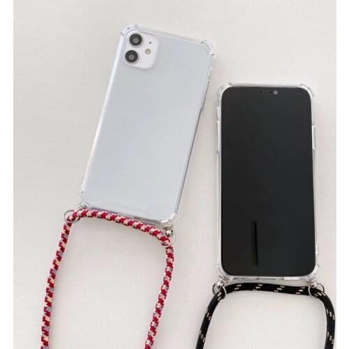 Case With Crossbody Lanyard For Motorola Moto E6S 2020 Edge Plus G Pro 5G Plus One Fusion Plus Hyper Macro Pro Rope Strap Cover