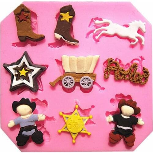 DIY Cartoon horse shape silicone mold chocolate fudge cake decoration tool F0363