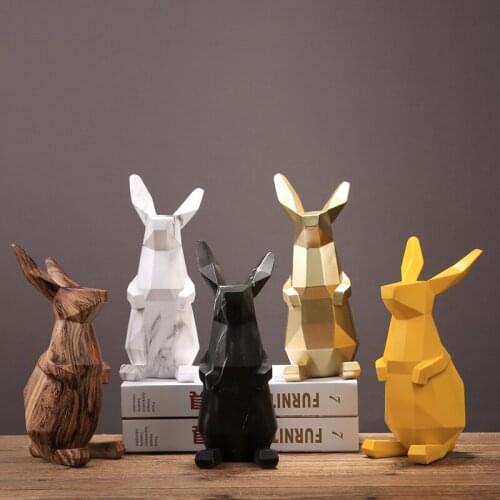 EUROPEAN RESIN GEOMETRY LUCKY RABBIT ORNAMENTS DECOARATION OPENING HOUSEWARMING GIFTS HOME LIVINGROOM TABLE FURNISHINGS CRAFTS
