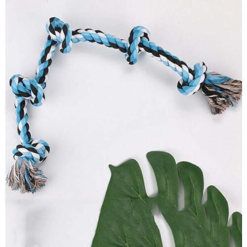 Dog Toy Pet Molar Bite Rope Knot Hand-knitted Five Knot Pet Toy Bite-Resistant Cotton Rope