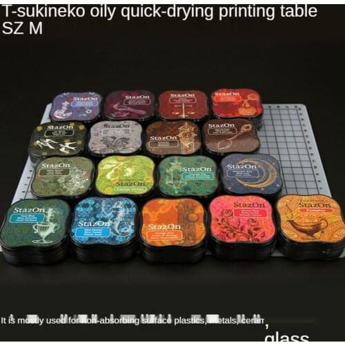SZM Imported Tsukine Moon Cat Oily Quick-drying Stamp Pad Rubber Stamp Metal Leather Glass Multi-purpose Ink Pad