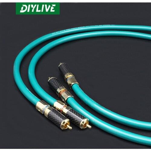 DIYLIVE HiFi ORTFON Denmark high wind 8N single crystal copper fever audio signal cable HIFI audio RCA double lotus cable