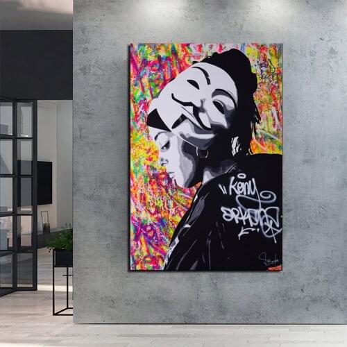 Keny Arkana Poster Modern Paintings On Canvas Graffiti Decorative Street Wall Art Pictures Home Decoration