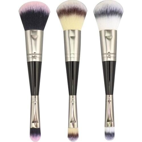 It is N7 Double Head Deluxe Duo Makeup Brush Blending Eyeshadow Blush Brush Cosmetic Makeup Powder Travel Cosmetic tool Black