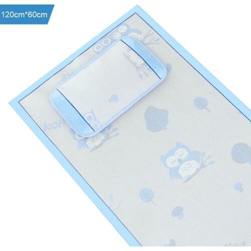 Baby Viscose Mat 0-5 Years Crib Mat Set Foldable Summer Folding Sleeping Mat Bed Blue Green Sheet Flower Fox Bed Linens Pillow