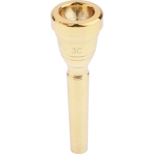 3C Size Brass Trumpet Mouthpiece Golden Booster Plated Trumpet Mouthpiece