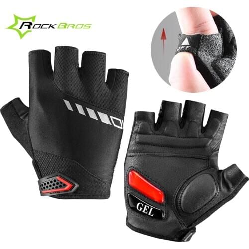 Rockbros Summer Pro Cycling Gloves Men Women Non-slip Silicone Gel SBR Padded Road Bike Gloves Half Finger Bicycle Gloves