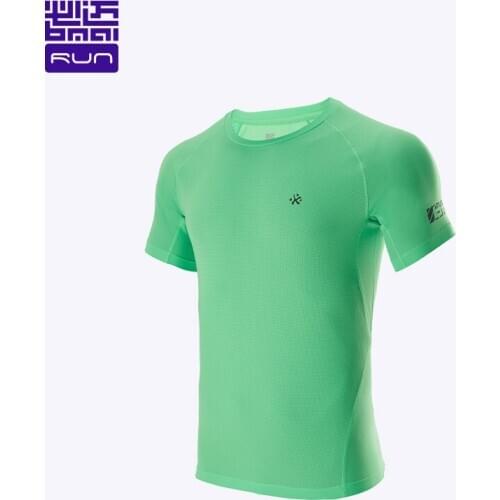 BMAI Running Racing Short-sleeve T-shirts Men Gym Sports Clothing Round Neck Breathable Sweat-absorbent Marathon Jogging T-shirt
