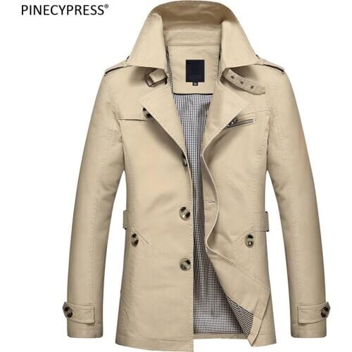 100% Cotton Men Jacket 2018 Spring Autumn Winter New Pattern Man Coat Mens Wear Buttons Asia Size Khaki Black Green Man Jackets