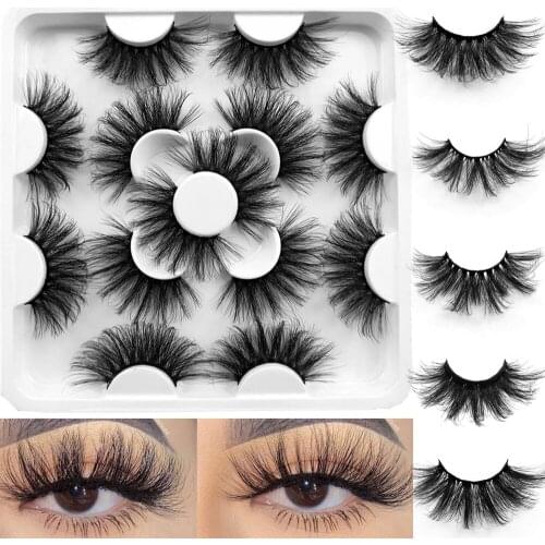 7 Pairs 3D Mink Hair False Eyelashes Long Wispies Soft Fluffy Eyelashes Extension Handmade Dramatic Long Volume Eye Makeup Tool