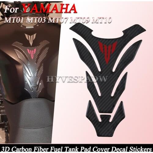 For YAMAHA MT01 MT03 MT07 MT09 MT10 MT 01 03 07 09 10 3D Carbon Fiber Motorcycle Fuel Tank Pad Cover Protector Decal Stickers