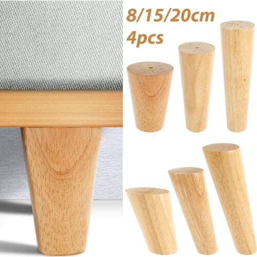 4Pcs Round Furniture Legs Height 8/15/20 cm Solid Wood Furniture Replacement Legs Furniture Tapered Table Sofa Stool Wooden Feet
