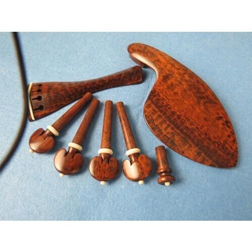 Very beautiful 1set snakewood violin parts 4/4,beautiful yellow line decorate 8459