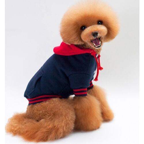 Pet Dog Clothes Cotton Breathable Hoodies Spring Autumn Classic Fashion Warm Clothes Pet Coats For All Dogs 3 Colors 5 Sizes