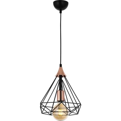 Eray Lighting Ery 3729-14-01 Black-Copper Modern Pyramid Single Chandelie