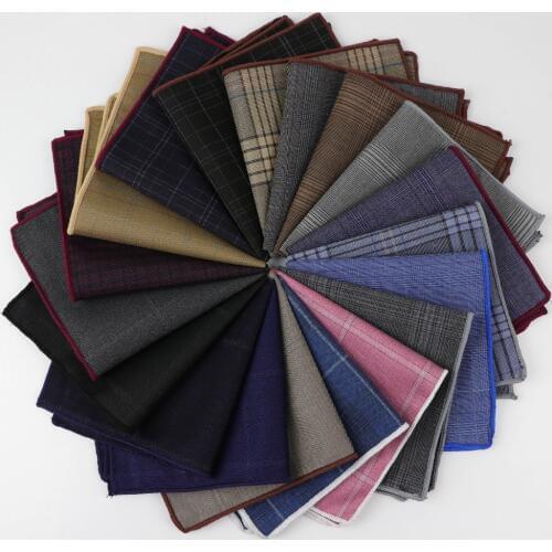 Striped Square Pocket for Men Paisley Pattern Cotton Hankerchief Colorful Solid Color Gentlemen Wedding Designer Pocket Square