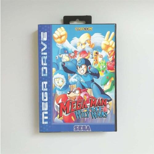 Mega Man The Wily Wars - EUR Cover With Retail Box 16 Bit MD Game Card for Sega Megadrive Genesis Video Game Console