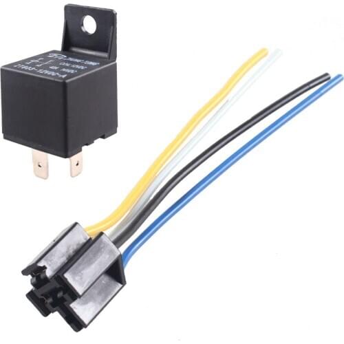 EE support 5 X Car Truck Auto 12V 40A 40 AMP SPST Relay Relays 4 Pin 4P & Socket 4 Wire XY01