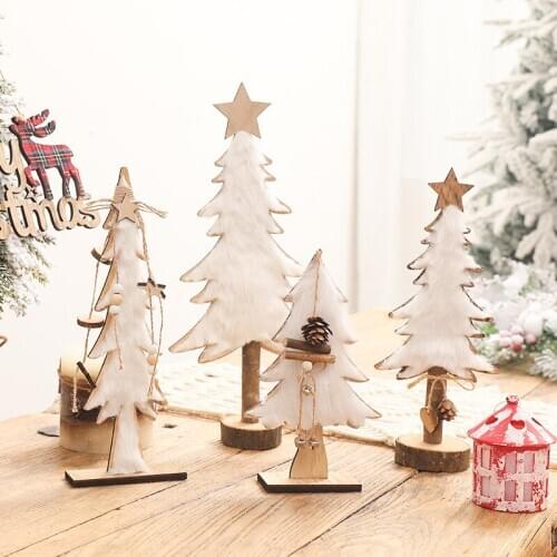Christmas ornaments felt white Christmas tree decoration scene layout Christmas ornaments mini Christmas tree
