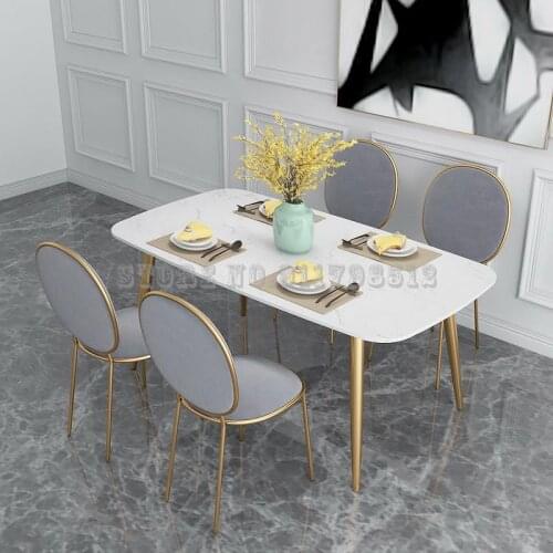 Nordic net red dining chair flannel negotiation table and chair girl heart princess iron dressing chair simple home leisure chai