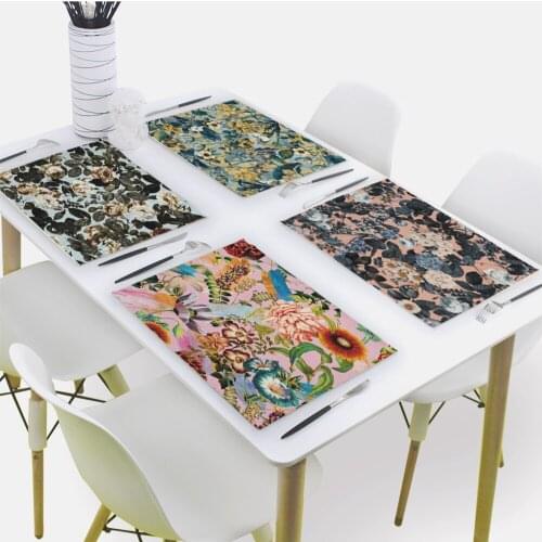 Tropical Plant Flower Potholder Coasters Individual Placemats Happy Kitchen Mat Dessou De Verre Drink Coaster Serviette De Table