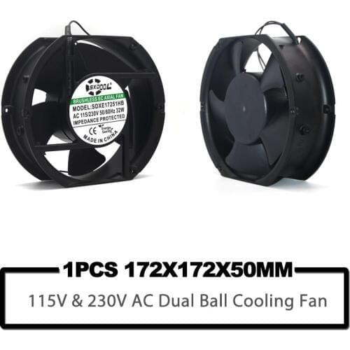 EC fan 1751 115V 230V AC 172mm x 150mm x 51mm 4000rpm 272CFM DIY Cooling Ventilation Exhaust Projects cabinets cooling fan