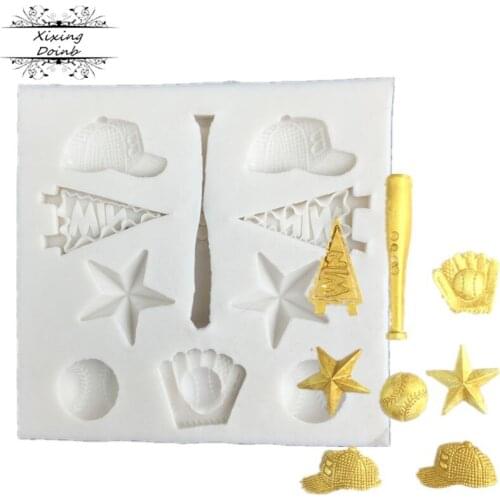Xixing Baseball equipment chocolate sugar cake decoration tool soap mold gypsum silica gel Kitchen Baking Products