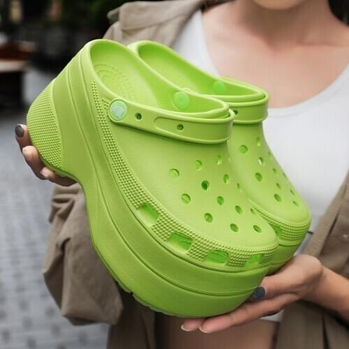 New Summer Women Clogs Slip On Increasing 10cm Breathable Female Sandals Jelly Shoes Hollow Out Ladies Slippers Mules Size 36-41