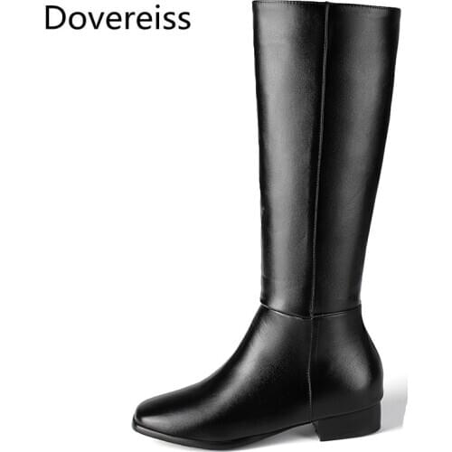 Winter for Woman New Fashion Sexy Round toe Shoes Pure color White Zipper Consice Knee high boots 34-45