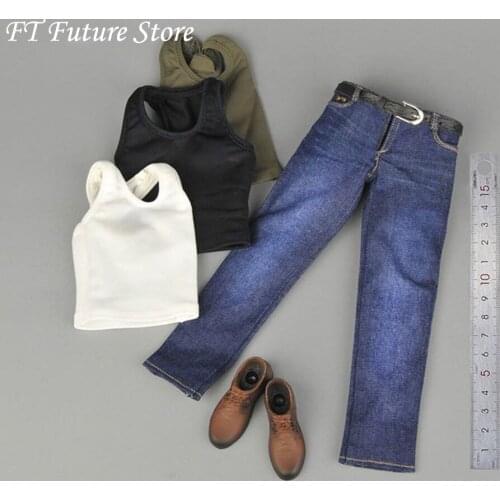 1/6 Sports Vest Jeans Suit Shoes Accessory CEN-M08 Model for 12'' Strong Muscle Action Figure Body Male Figure Clothes