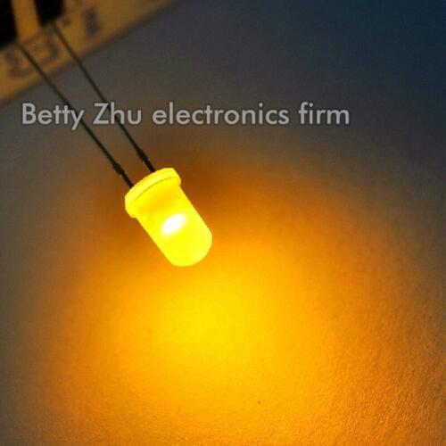 100PCS/LOT LED light-emitting diode 5MM Round white shell glows yellow mist