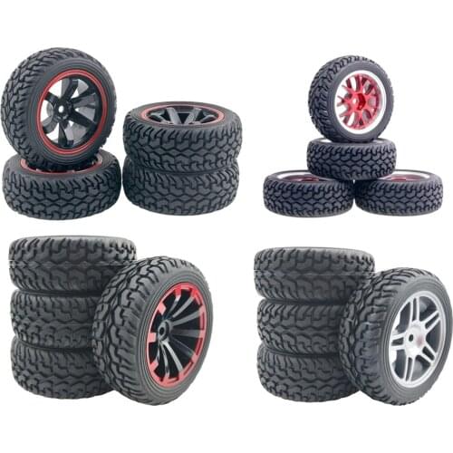 4Pack Rubber Tires 12mm Hex for WLtoys 144001 124019 1/14 1/18 1/16 Buggy Replacements