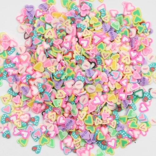5mm 1000pcs/lot Love Heart Polymer Clay Slices Sprinkles For DIY Crafts Design Nail Cute plastic bricolage Jewelry Accessories