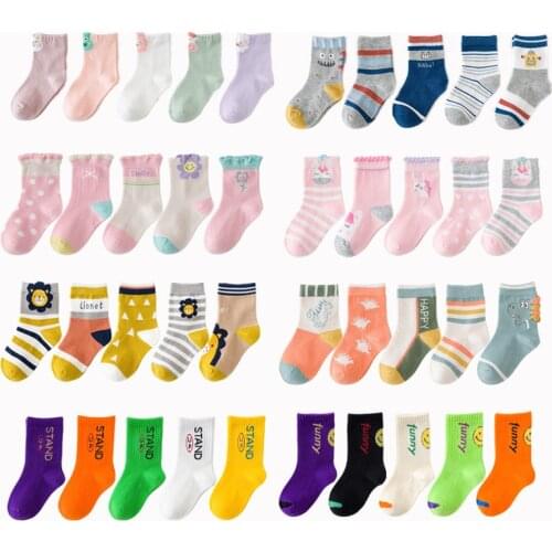 5 Pairs/Lot Baby Socks Newborn Winter Cute Cartoon Toddler Girls Socks Soft Cotton Kids Socks Boys Infant Socks for 1-12 Yrs