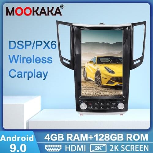 PX6 Tesla Screen Android 9.0 4+128G Car GPS Navigation For Infiniti FX25 FX35 FX37 QX70 Multimedia Player Auto Stereo Head Unit