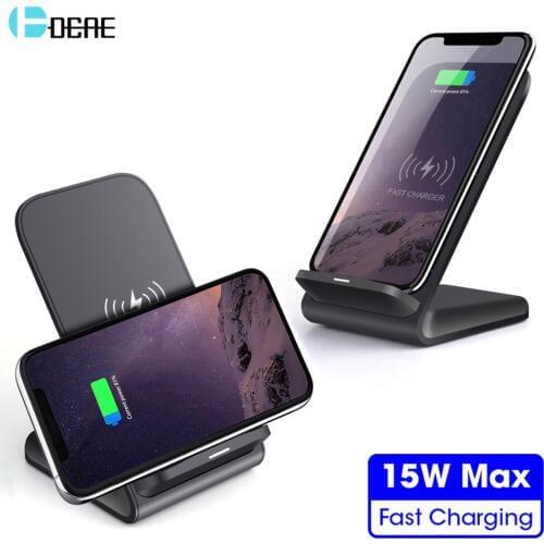 DCAE 15W 10W Wireless Charger Stand Qi Charging For iPhone 11 XS Max XR X 8 Type C USB Fast Charge for Samsung S9 S10 Note 10 9