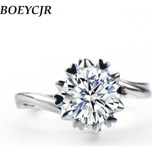 BOEYCJR Custom Classic18K 750Au Gold 1.5ct D color VVS Moissanite Engagement Diamond Ring With national certificate for Women