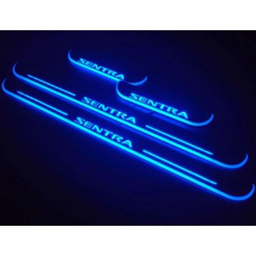 Express delivery led door sill plate strip welcome light threshold guard protectors for nissan sentra