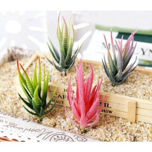 Green Pink Yellow Zebra Aloe Artificial Succulents Plants Home Garden Living Room Wedding Decoration Accessories Fake Plants
