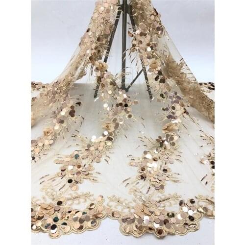 Exquisite 3D applique fashion beads large sequin embroidery, French tulle lace, suitable for ladies dress skirts