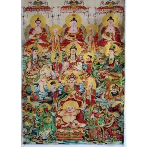 Chinese collection the Thangka embroidery buddha diagram