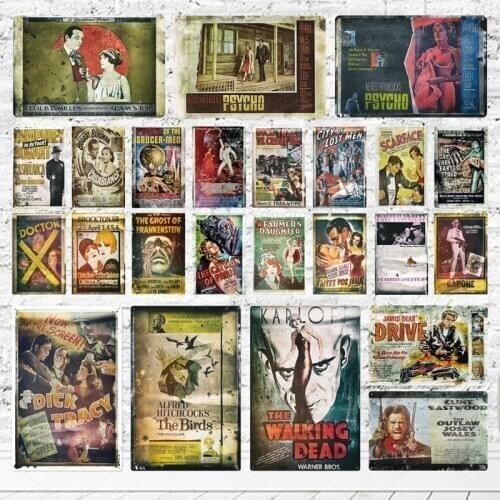 Classic Film Metal Poster Plaque Metal Vintage Movie Metal Sign Wall Decor for Bar Pub Man Cave Iron Painting Tin Sign